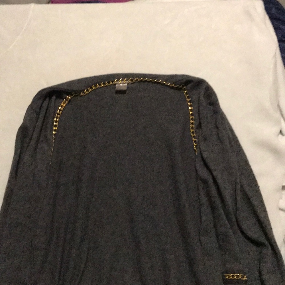 Pretty grey cardigan.